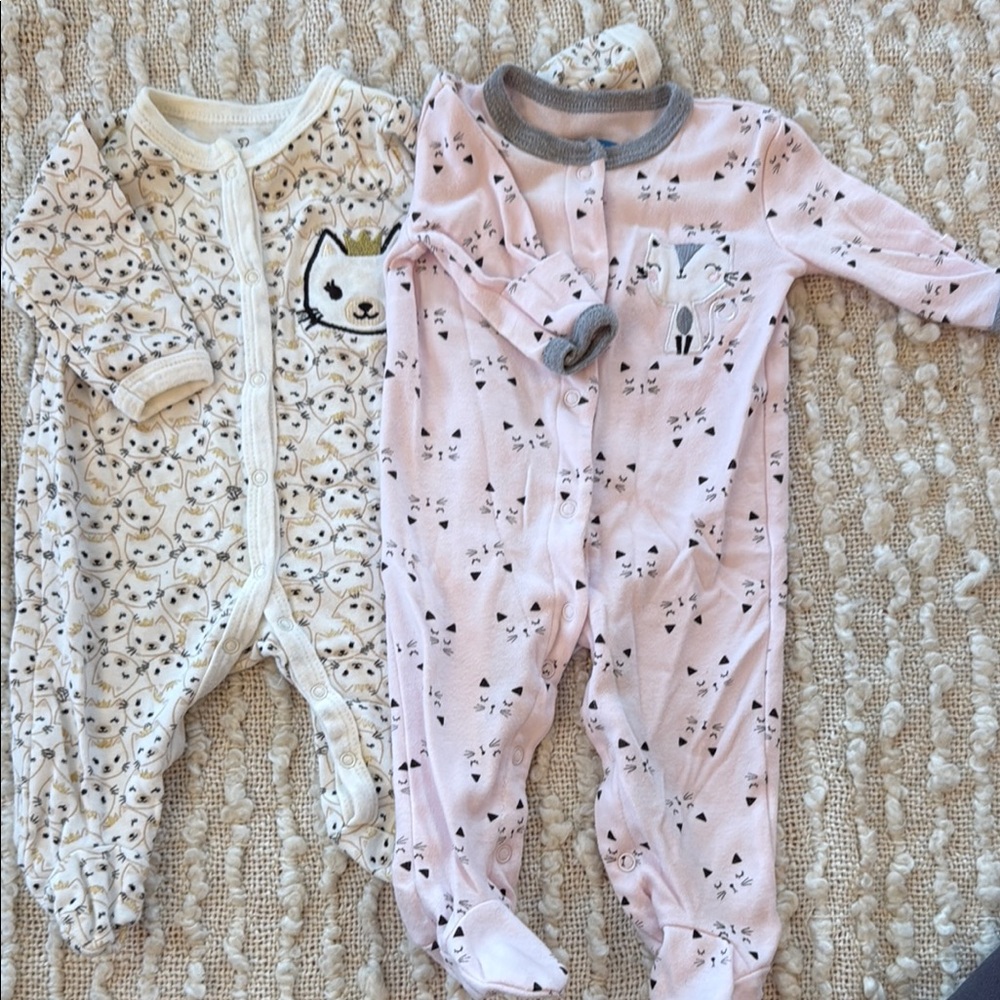 Adorable Cat Print Kids One Pieces